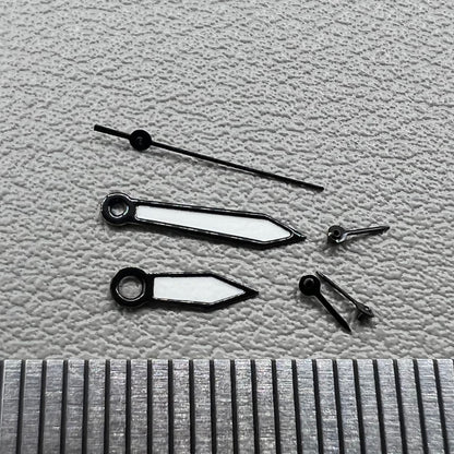 2 Sets/Pack White Painted Black Trim Watch Hands for Miyota OS10 OS20 OS22 OS60 OS80