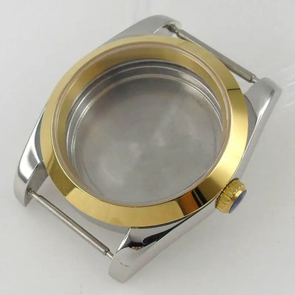 Polish 36/39MM Sapphire Glass Two Tone Watch Case Fit NH35 NH36 NH38 2824