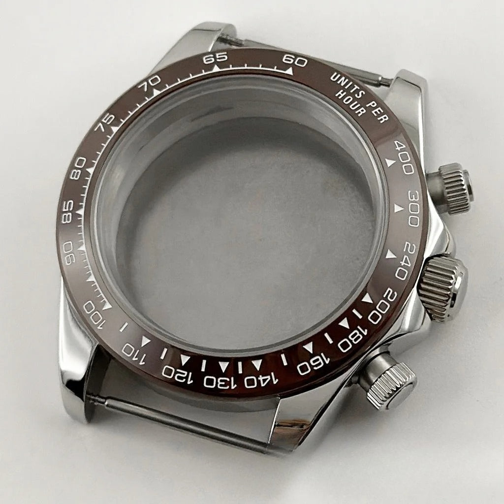 Daytona 40mm Mens Watch Steel Case for Daytona VK63 VK64 Case Fits 20mm Strap