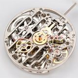 China Made HZ7500A Silver/Black Hollow Round Automatic Mechanical Movement