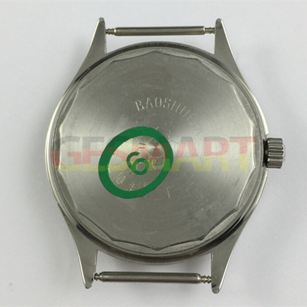 37mm Shanghai watch with golden nail markers and dial, round case, manual mechanical movement by Shanghai brand.