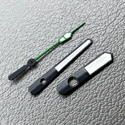 2 Sets/Pack 12.5mm Green+Black Trim Green Lume Hands for NH35 NH36 7S26 7S36 Movement