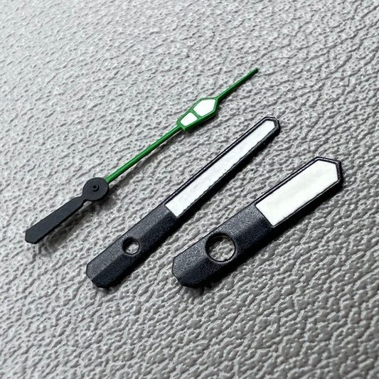 2 Sets/Pack 12.5mm Green+Black Trim Green Lume Hands for NH35 NH36 7S26 7S36 Movement
