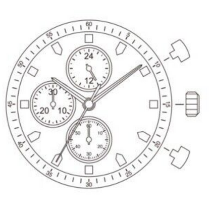 Miyota JS10 quartz watch movement repair part featuring precision gear assembly for watchmakers.