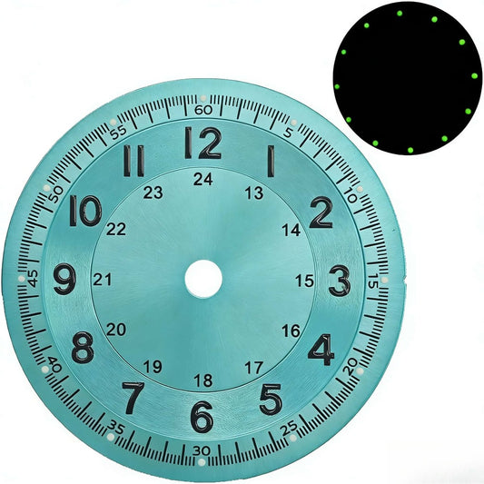 29mm Green Lume Sea Blue Watch Dial Fit for NH35 ST2130 Miyota8215 PT5000
