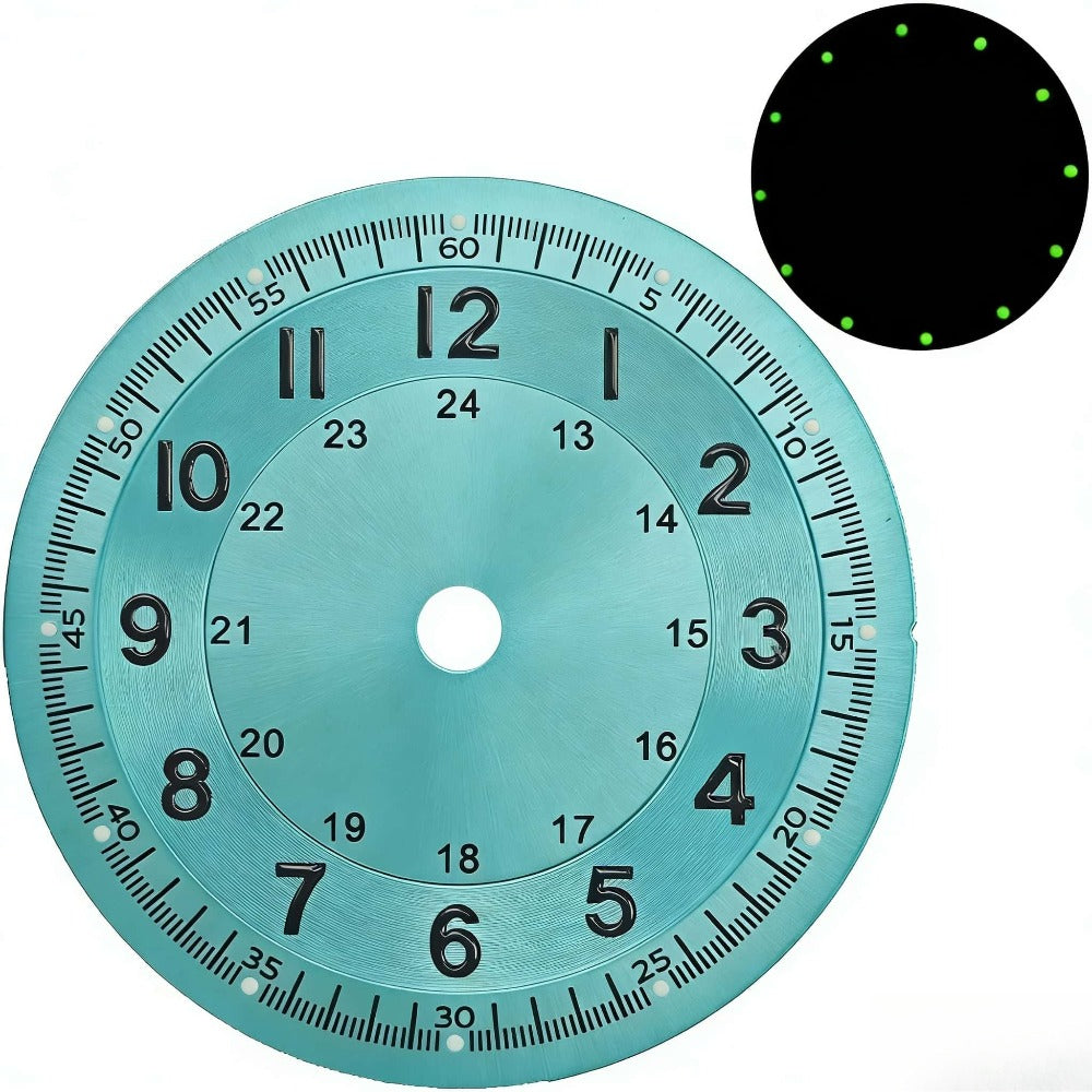 29mm Green Lume Sea Blue Watch Dial Fit for NH35 ST2130 Miyota8215 PT5000