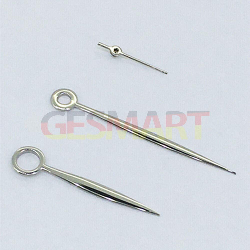 Long silver polished watch hands for ST3600/ST3620/ETA6497/6498 mechanical watch movements.