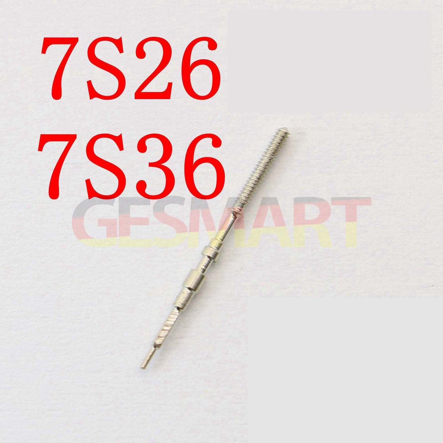 Replacement watch winding stem for 7S26 7S36 movement, compatible with various watch models.