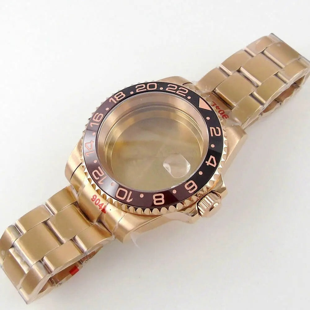 40mm Ceramic Bezel Sapphire Glass Case Fit NH35 NH36 2824 2836 Miyota 8215 8205