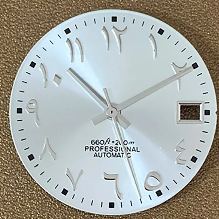 White Arabic No Lume 28.5mm Watch Dial+Hands Fit For NH35 NH36 Mechanical Movement