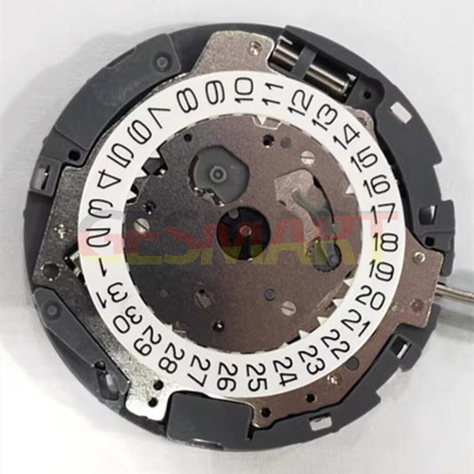 Miyota OT45 quartz watch movement with date display at 3 o'clock, precision Japanese craftsmanship