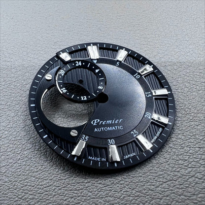 No Lume black diving watch dial 28.5mm with silver font, hollow design for NH39 movement