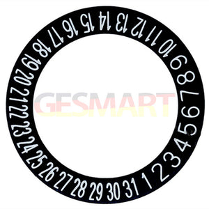 Black Background White Font Date Disk Wheel for Movement NH35 NH36 Date At 6