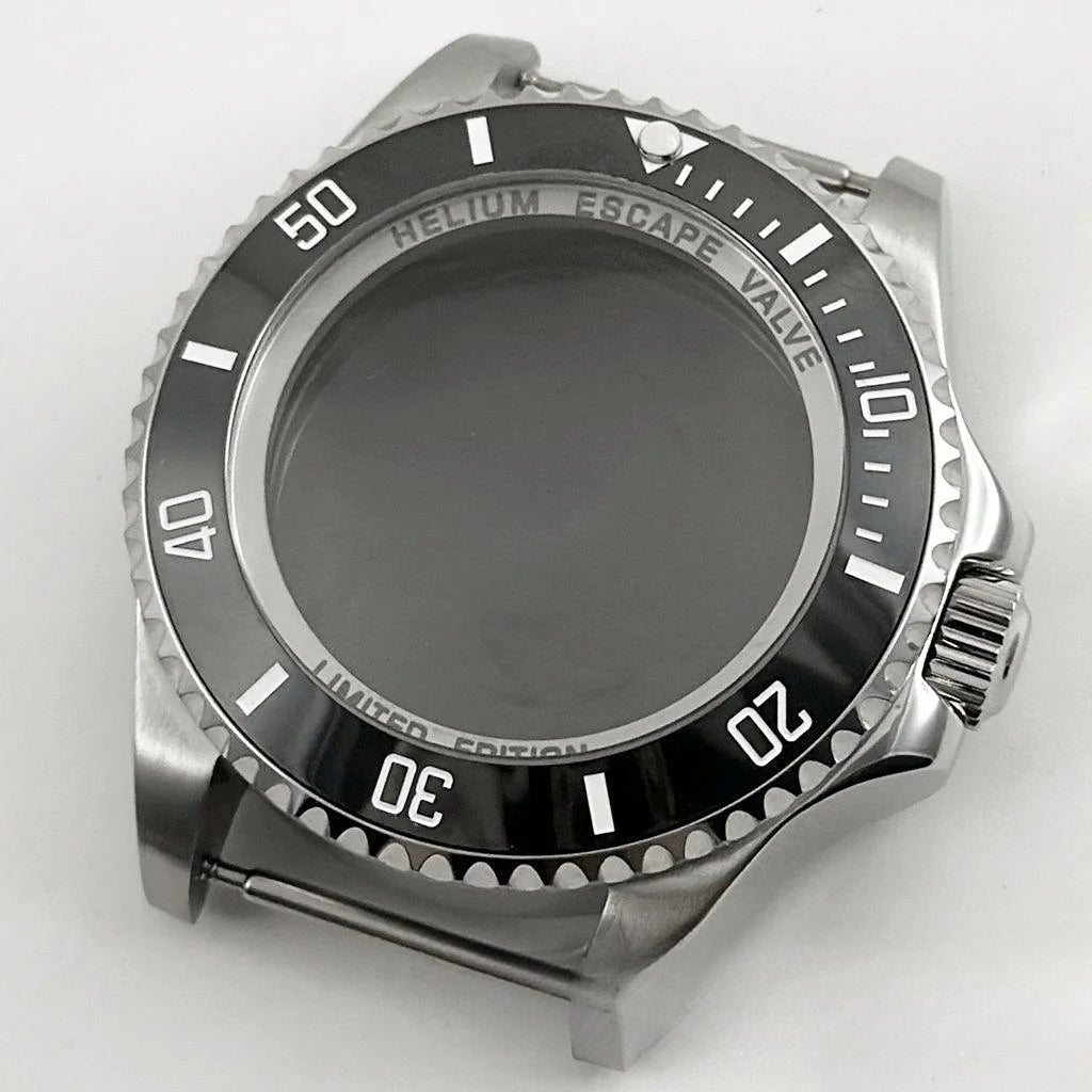 44mm Black Blue GMT Ceramic Bezel Watch Case for Deep SEA for NH34 NH35 NH36