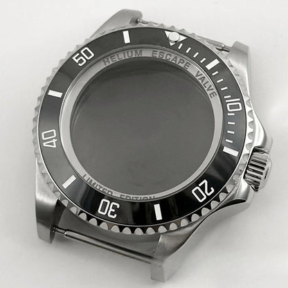 44mm Black Blue GMT Ceramic Bezel Watch Case for Deep SEA for NH34 NH35 NH36