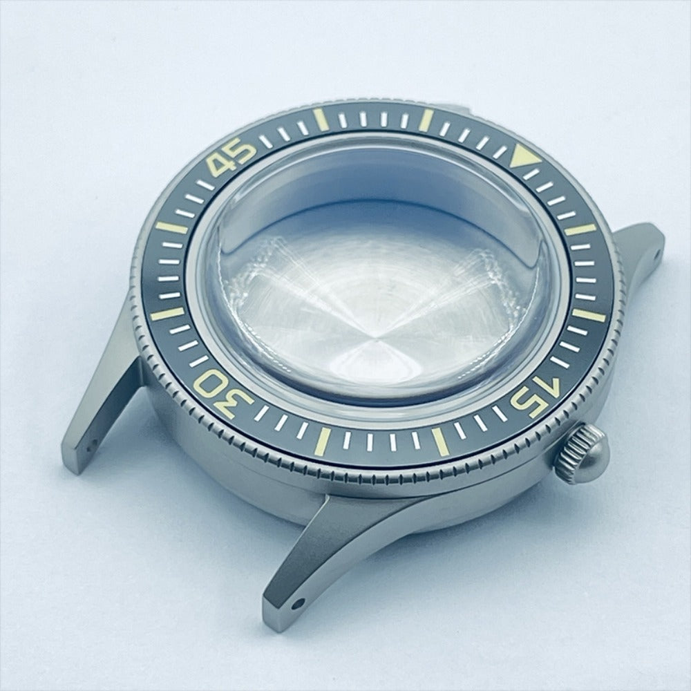 15-45 40mm vintage matte 316L steel watch case with lume ceramic bezel for NH35 movement