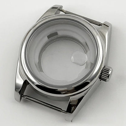 Ladies 31MM Round Bezel Sapphire Glass Jubilee bracelet Watch Case Fit NH05 NH06