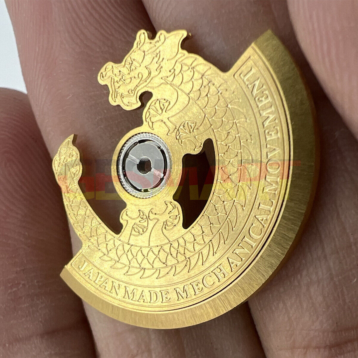 Golden Dragon carved rotor oscillating weight for NH35 NH36 watch movement, elegant upgrade.