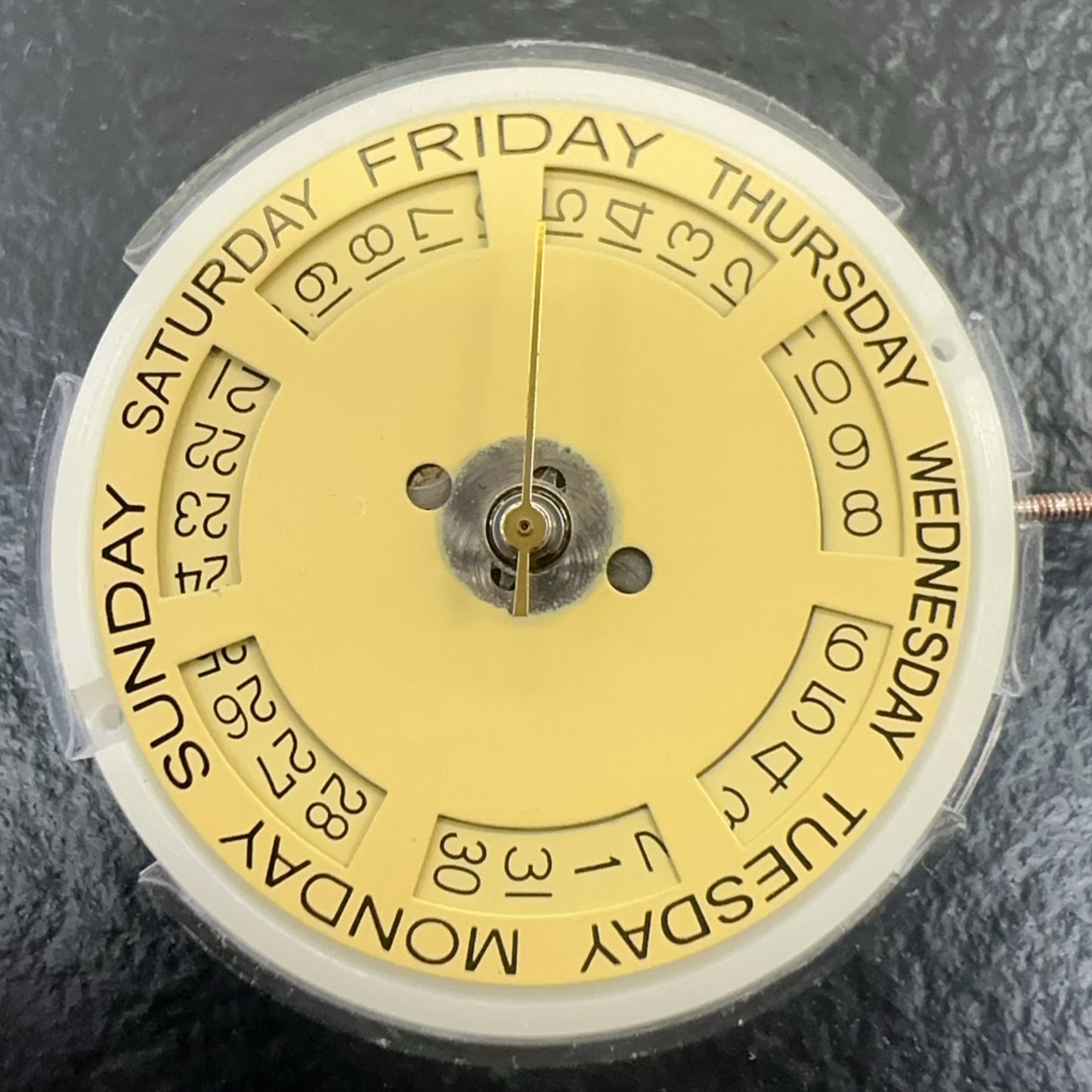 Tianjin ST16 T16 gold disk watch with automatic mechanical movement and double calendar feature.