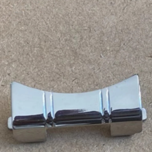 Bracelet de montre en acier argenté 24 x 12 mm avec maillons incurvés et barrettes à ressort #1140