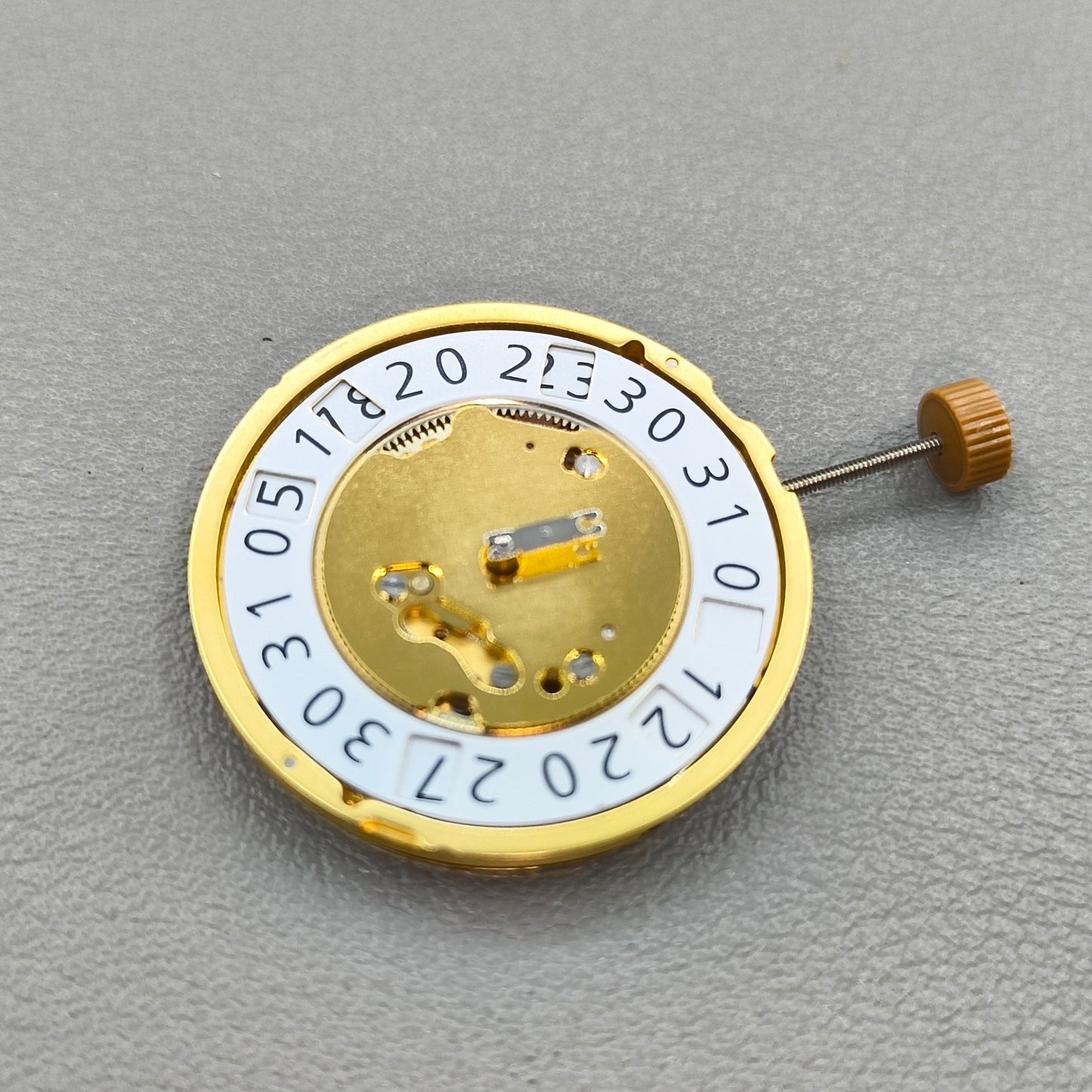 Swiss Ronda 6004B 6004.B Quartz Watch Movement Golden Plated Date@12