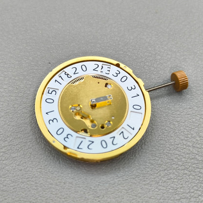 Swiss Ronda 6004B 6004.B Quartz Watch Movement Golden Plated Date@12