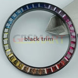 39mm Colorful Imitation Diamond Gemstone Watch Bezel for VK63 Movement