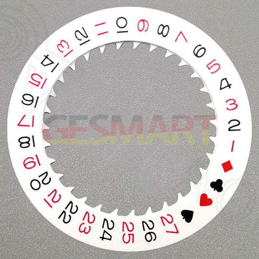 Spade A White date wheel for NH36 movement with date window at 3 o'clock, watch part by Spade.