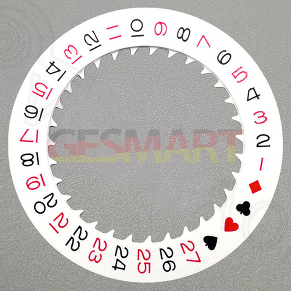 Spade A White Date Disk Wheel for NH36 Movement Date At 3 Watch Part