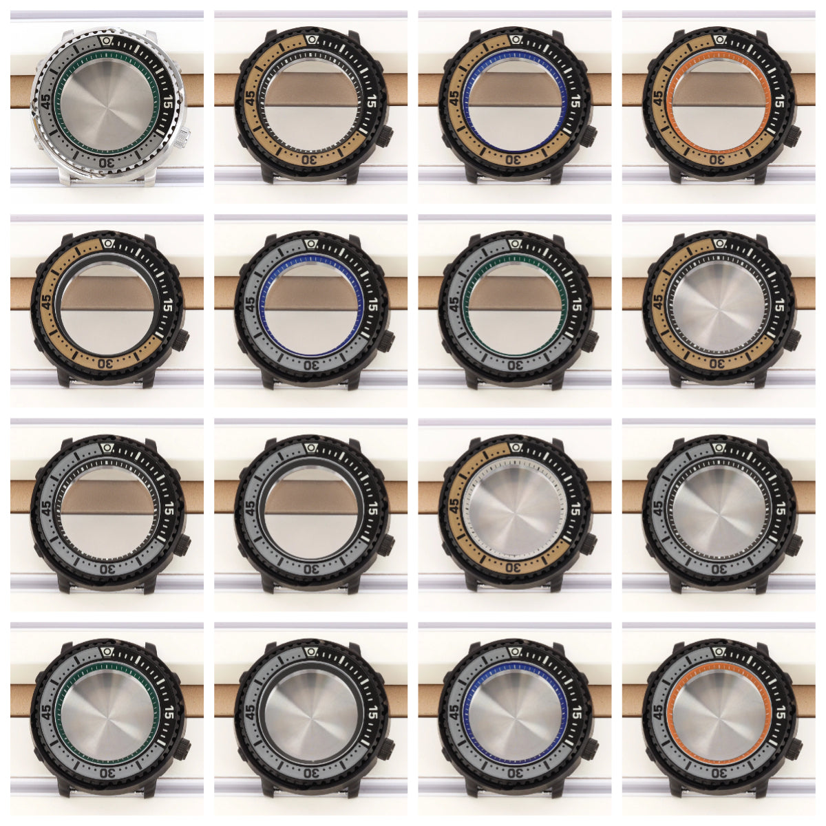 43mm Watch Case Luminous Bezel For Mod Mini Tuna NH35 NH36 NH38 Sapphire Crystal