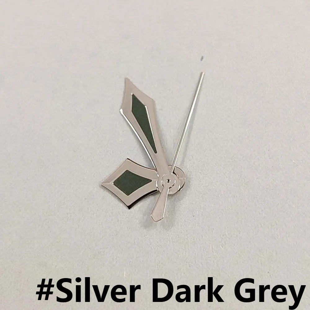 Modified Silver/Rose Sword Shape Green Luminous Watch Hands for NH35/NH36/4R/7S
