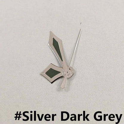 Modified Silver/Rose Sword Shape Green Luminous Watch Hands for NH35/NH36/4R/7S
