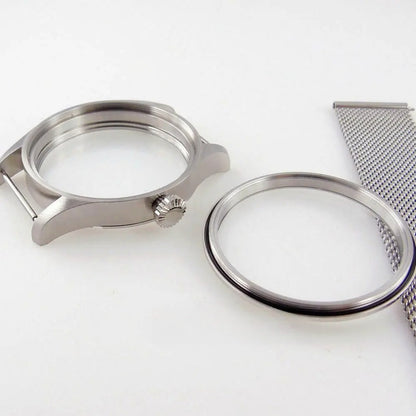 Brushed 42mm Sapphire Glass 316L PVD Watch Case fit Seagull ST3600 6497 6498