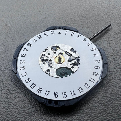 Japan Hattori Epson VX42E quartz watch movement with date display at 6 o'clock, precision timing.