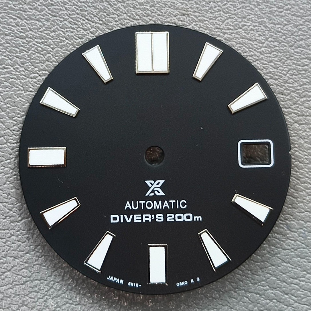 28.5mm Green Luminous Black Modified Watch Dial for NH35 NH36 Movement