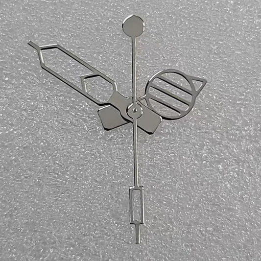 Silver trim hollow watch hands with 3 hands design, compatible with NH35/36/4R/7S movements, precision fit