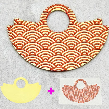 Golden background with orange wave design on NH35 rotor oscillating weight