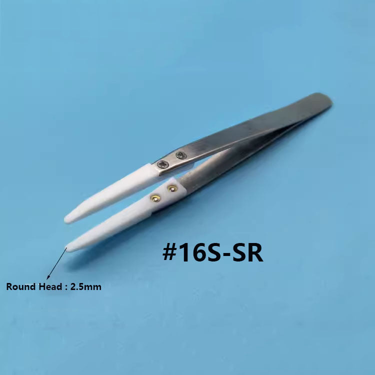 High-temperature resistant PTFE tweezer for silicon wafer handling, anti-static and acid-alkali proof.