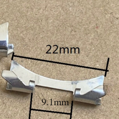 Bracelet de montre en argent poli 9,1 x 22 mm avec maillons incurvés et barres à ressort #1146