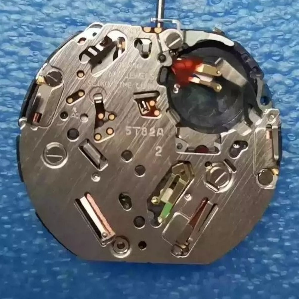 Seiko 5T82A quartz movement watch repair part, original Japan-made for precise timekeeping.