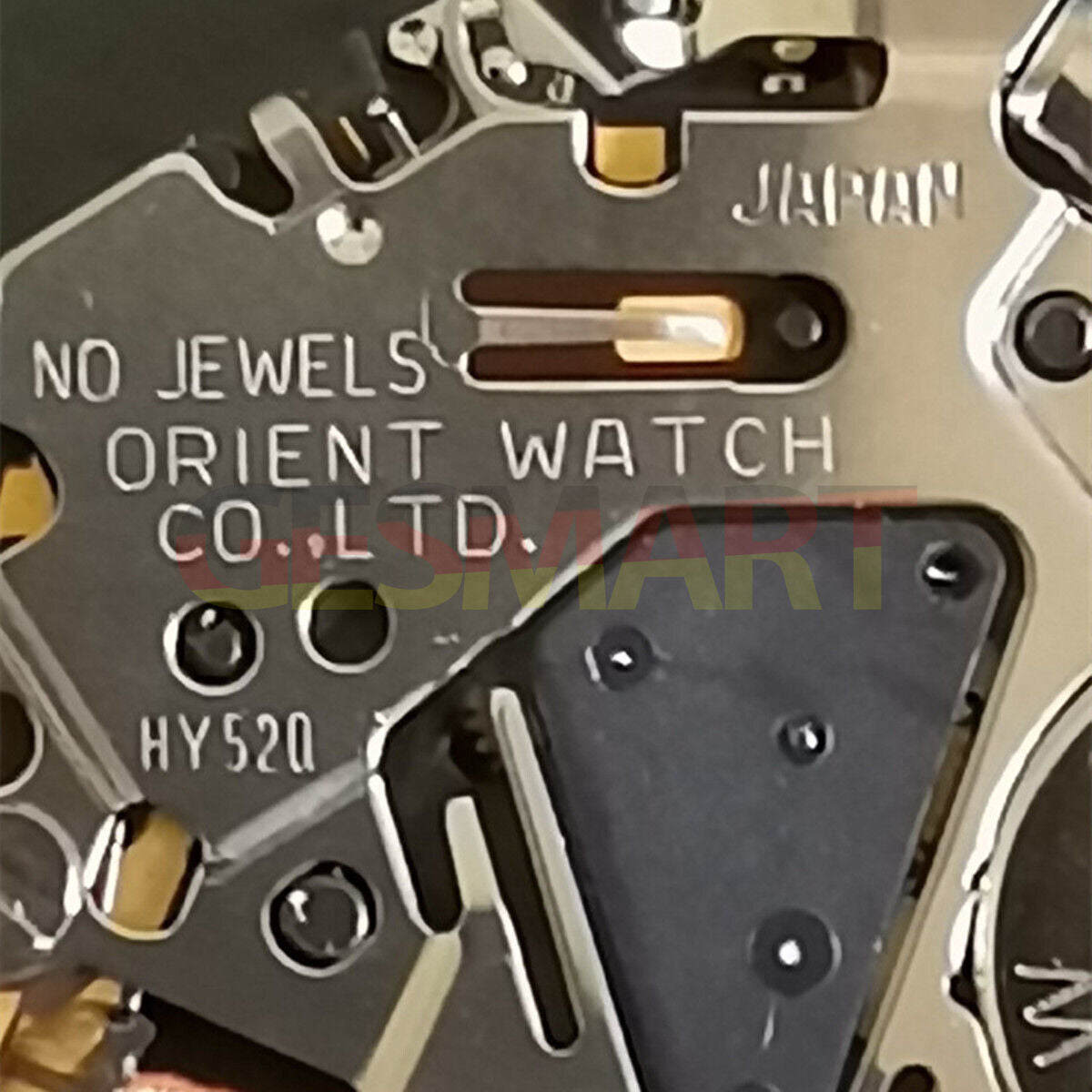 Orient HY520 quartz watch movement with three hands, precise timekeeping without jewels or calendar.
