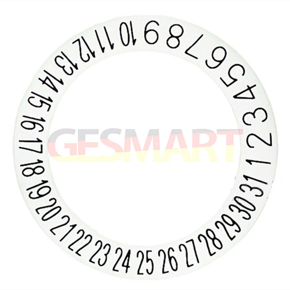 White Background Black Font Date Disk Wheel for Movement NH35 NH36 Date At 6