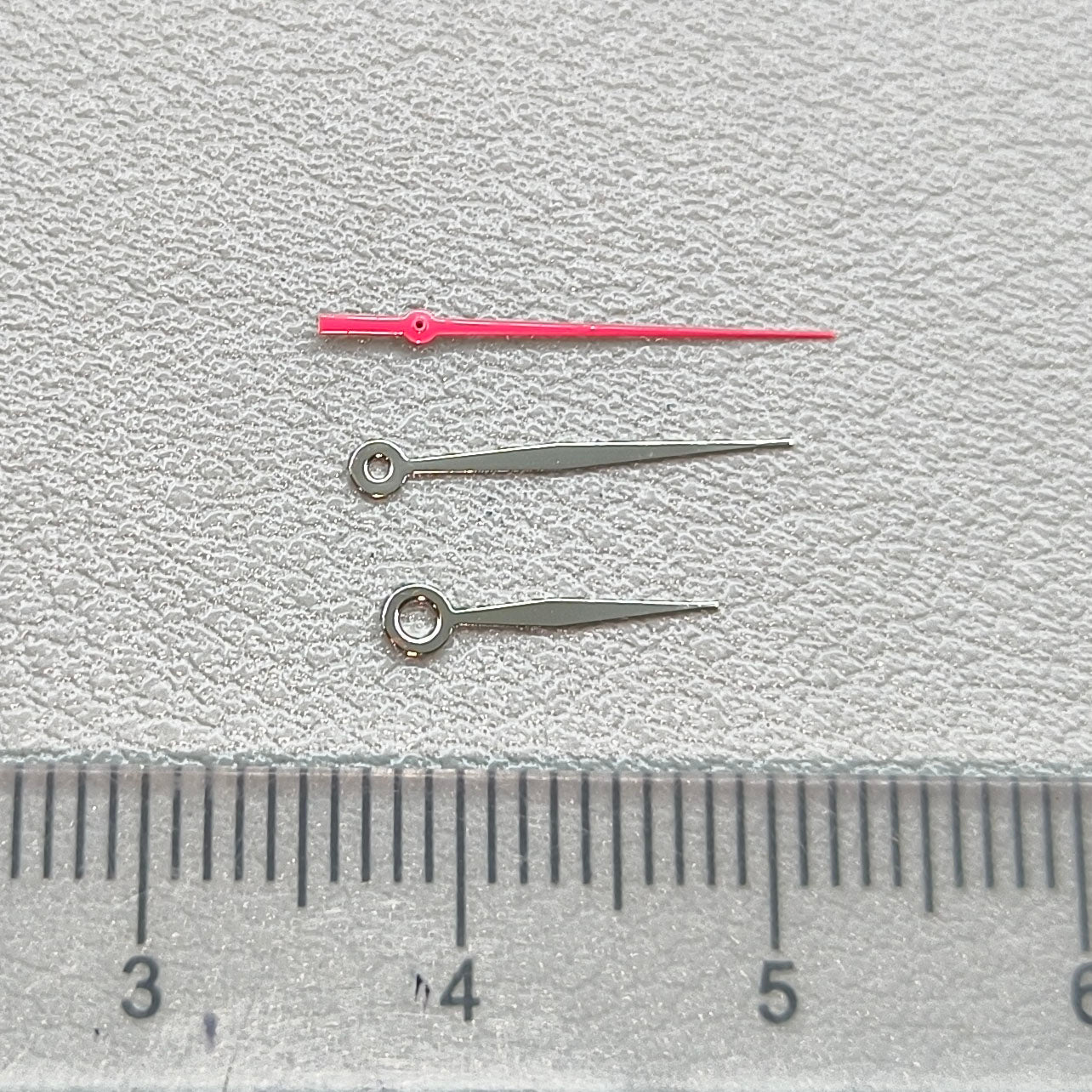 2 Sets 14mm Red Second Hand Silver Trim Watch Hands for Miyota 2315 2035 2036 2115 2305