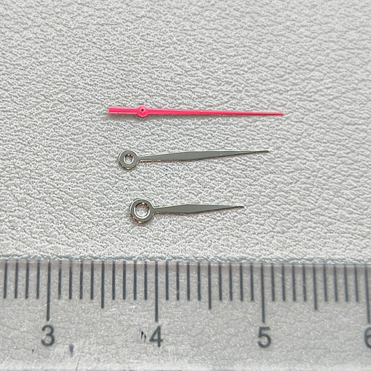 2 Sets 14mm Red Second Hand Silver Trim Watch Hands for Miyota 2315 2035 2036 2115 2305