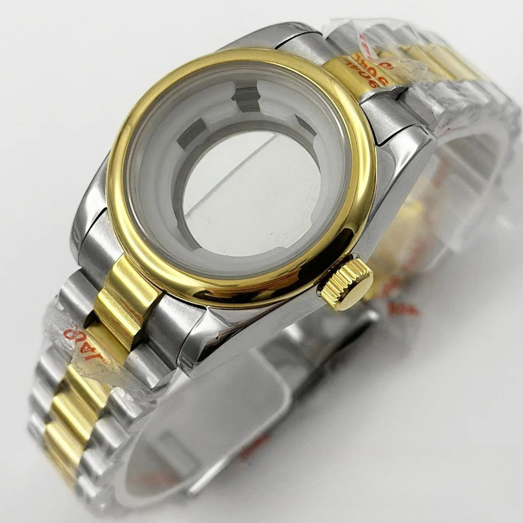 31MM Round Bezel Sapphire Glass Presidential bracelet Watch Case for NH05 NH06