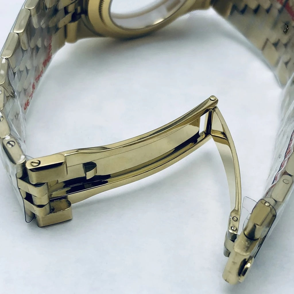 Gold 40mm Land-Dwellwe 904L Watch Case+Strap Sapphire Glass For NH34 NH35 NH36