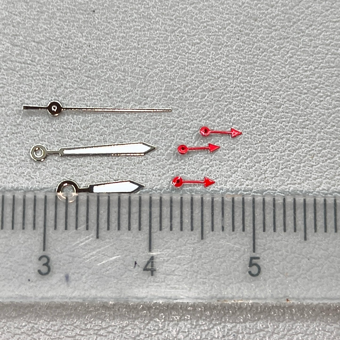 Arrow Shape Silver Trim Red Small Second Lume Watch Hands for OS10 OS60 OS80 Movement