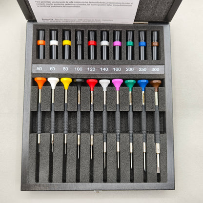 Swiss Bergeon 6899-A10 10 Ergonomic Screwdrivers Steel With Elastomer Membran