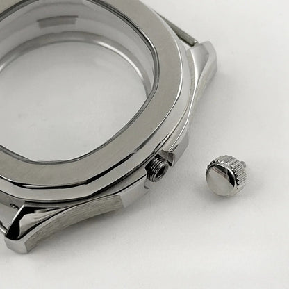 40mm Nautilus Rubber Strap Sapphire Glass Watch Case for NH34/35 NH36 NH38 4R35
