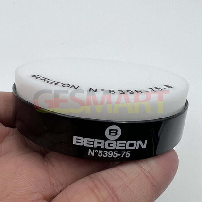 Bergeon 5395-75-B white gel cushion protecting 75mm watch case during repairs